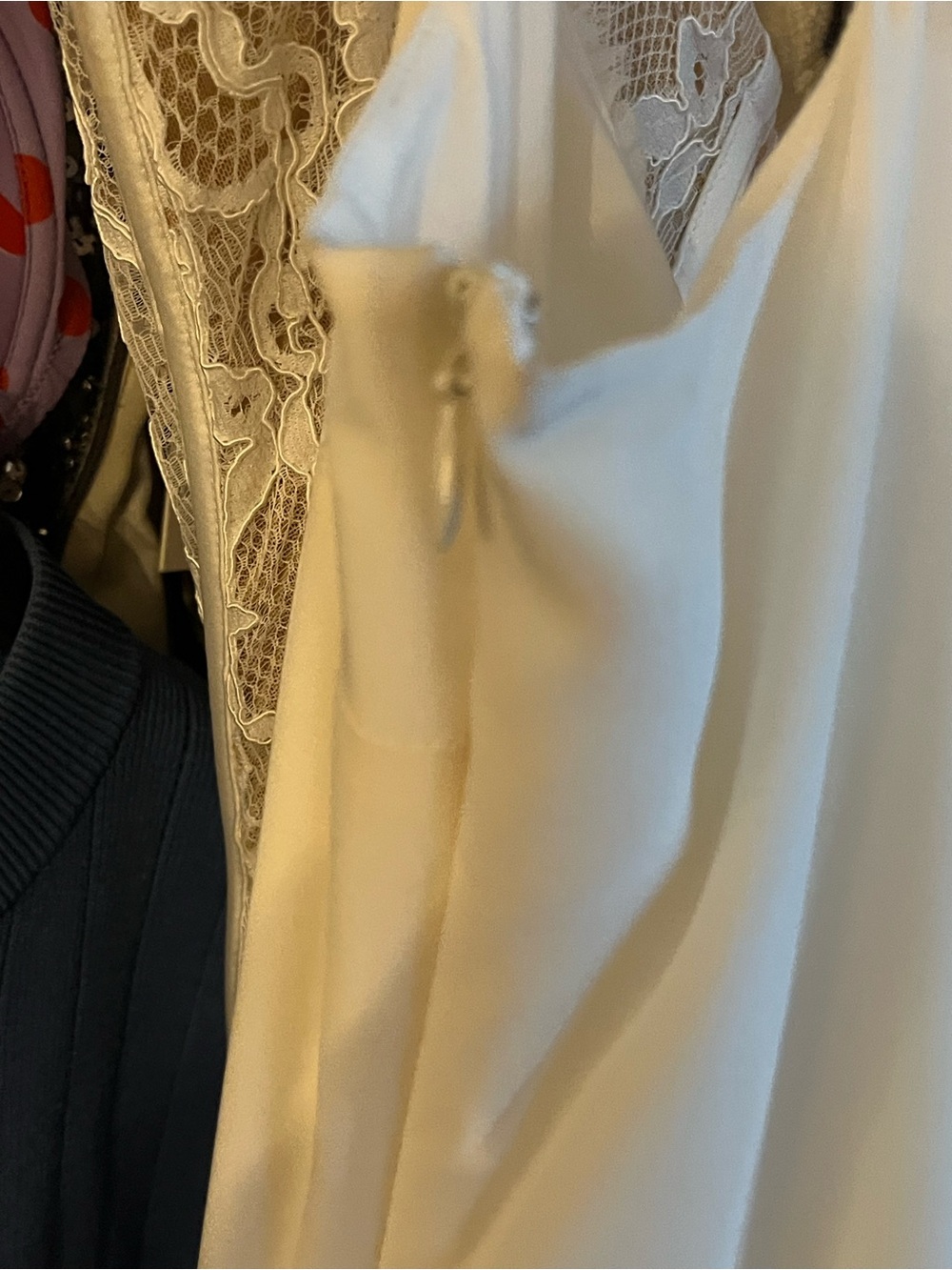 cinq a sept Cream Mini Dress with Ruffle Hem - Picture 8 of 8